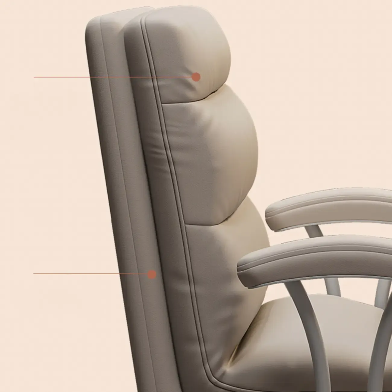 Modern Leather Adjustable Swivel Office Desk Chair Image - 6