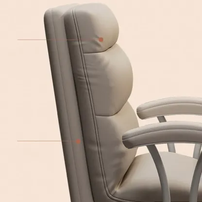 Modern Leather Adjustable Swivel Office Desk Chair Image - 6