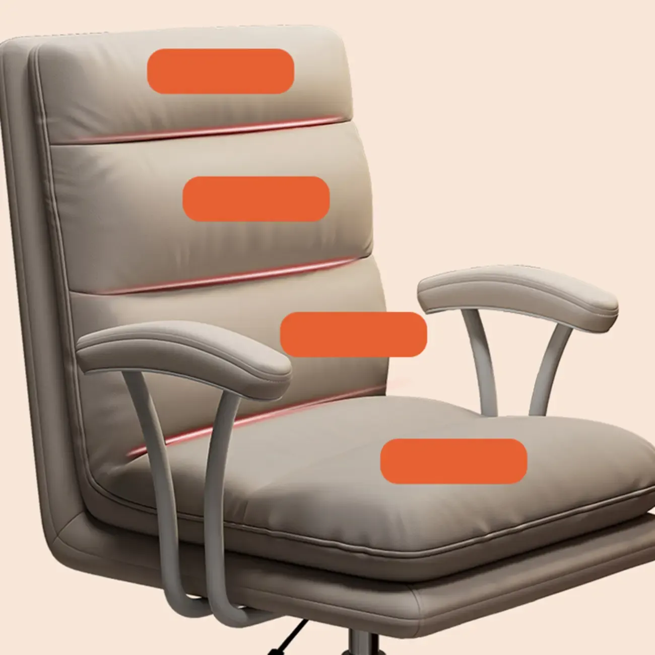 Modern Leather Adjustable Swivel Office Desk Chair Image - 5