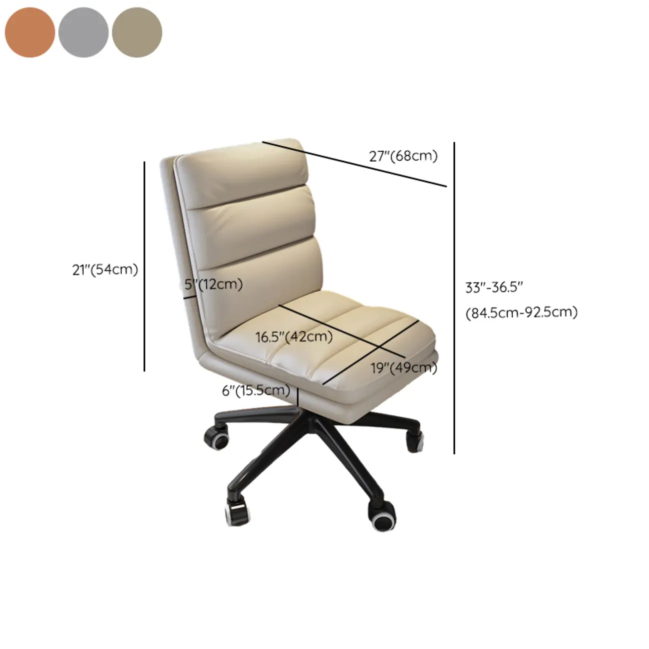 Modern Leather Adjustable Swivel Office Desk Chair Image - 16 | homeyfad