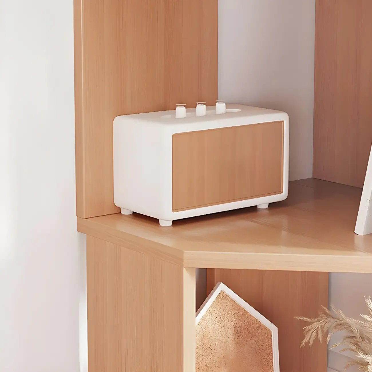 Modern 7-Shelf White Wood Corner Bookcase Image - 27