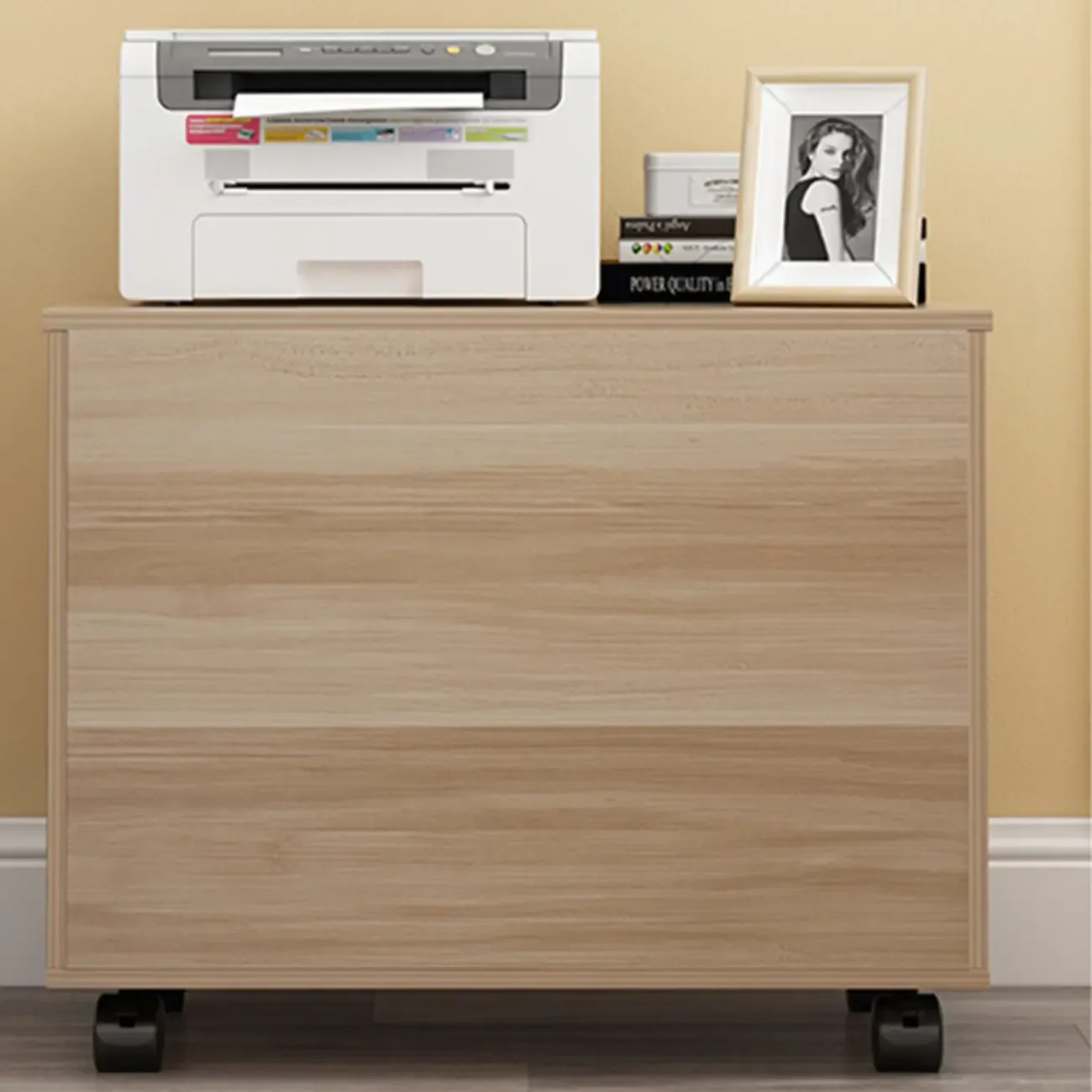 Elegant Wooden Lockable Filing Cabinet with 3-Drawers for Office Image - 12