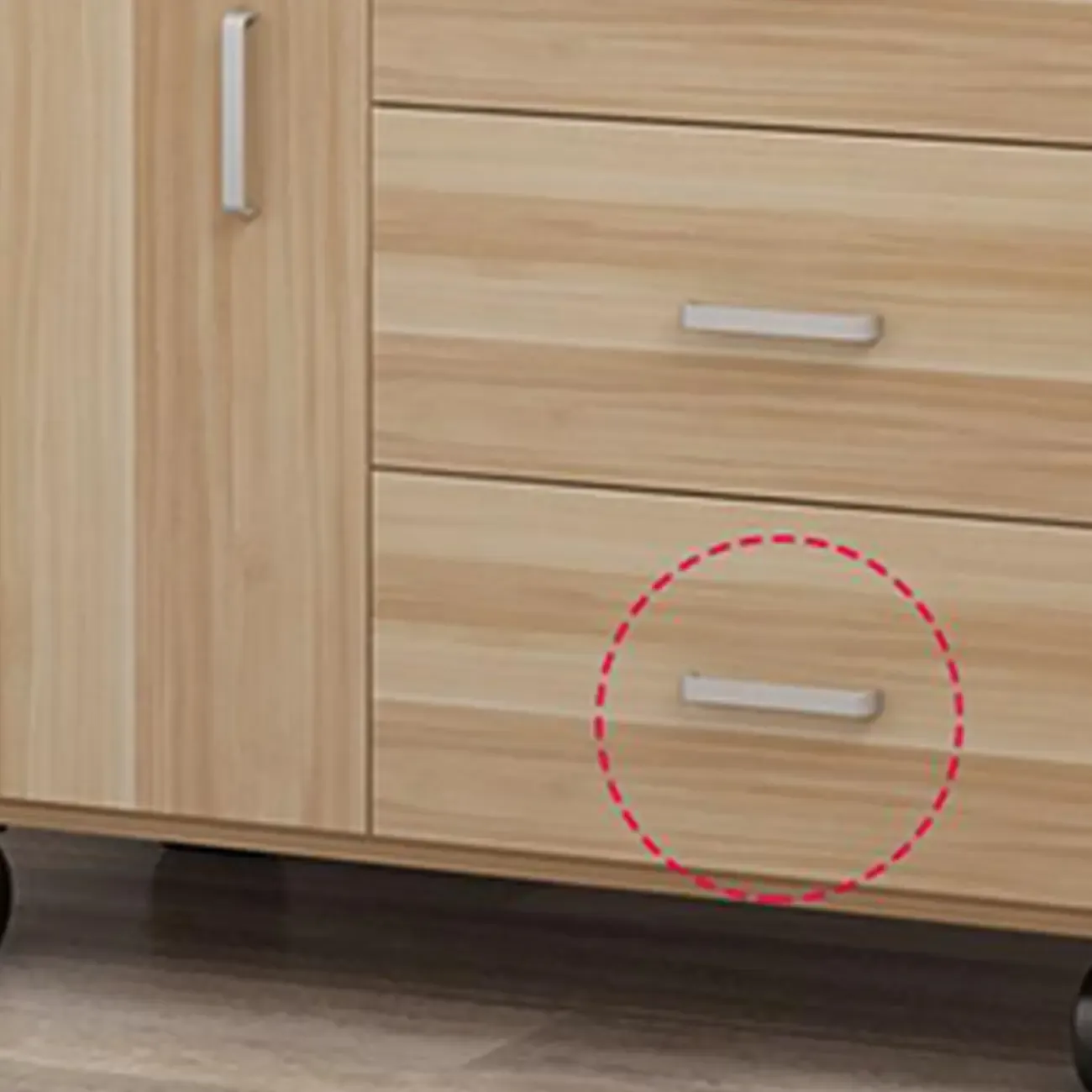 Elegant Wooden Lockable Filing Cabinet with 3-Drawers for Office Image - 13