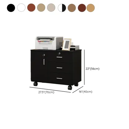 Elegant Wooden Lockable Filing Cabinet with 3-Drawers for Office #size