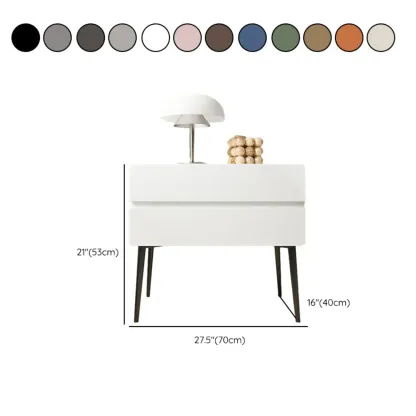 Scandinavian Pine Wood Leggy 2-Drawer Nightstand #size