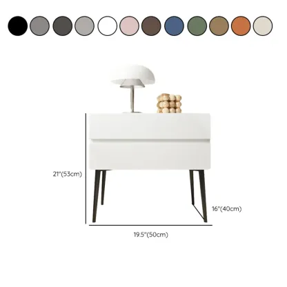 Scandinavian Pine Wood Leggy 2-Drawer Nightstand Image - 21