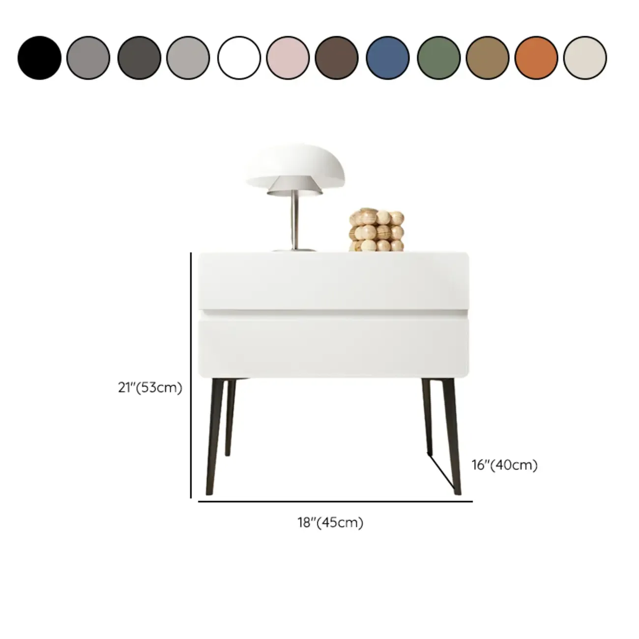 Scandinavian Pine Wood Leggy 2-Drawer Nightstand Image - 22