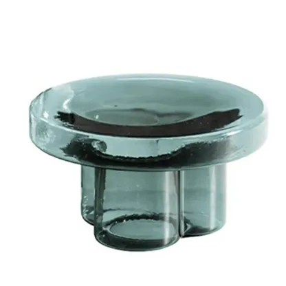Stylish Glass Round Accent Side Table for Living Room Image - 2