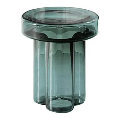 Stylish Glass Round Accent Side Table for Living Room Image - 3