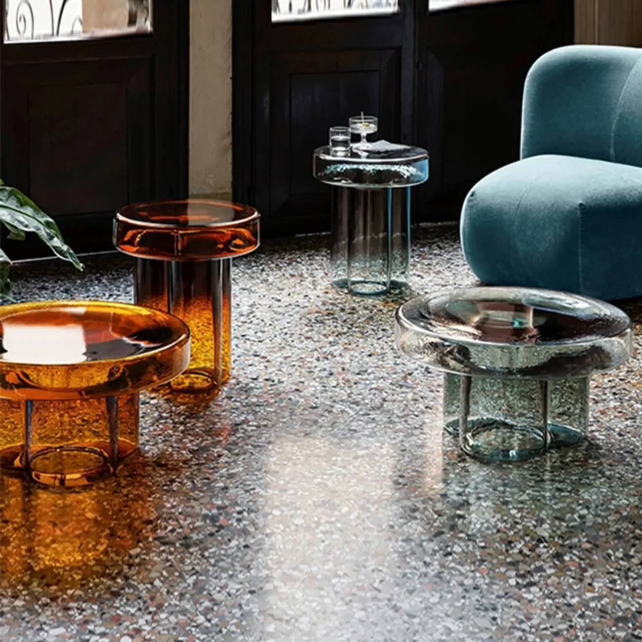 Stylish Glass Round Accent Side Table for Living Room Image - 8 | homeyfad