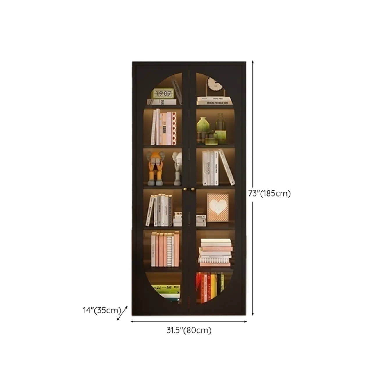 Modern Black Metal Adjustable Shelves Storage Cabinet #size | homeyfad