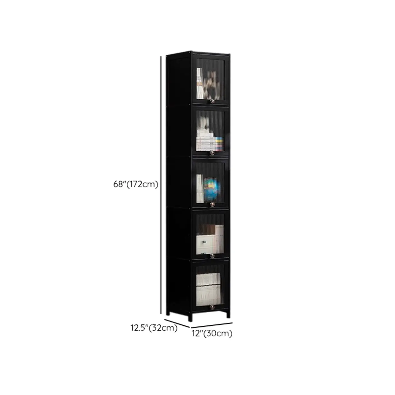 Sleek Black Bamboo Glass Display Cabinet for Living Room Image - 32 | homeyfad