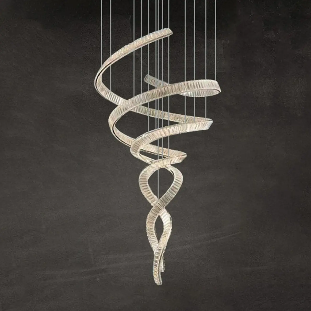 Gold Spiral Crystal Chandeliers Modern Artistic Design Image - 6 | homeyfad