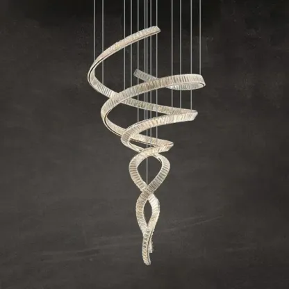 Gold Spiral Crystal Chandeliers Modern Artistic Design Image - 6
