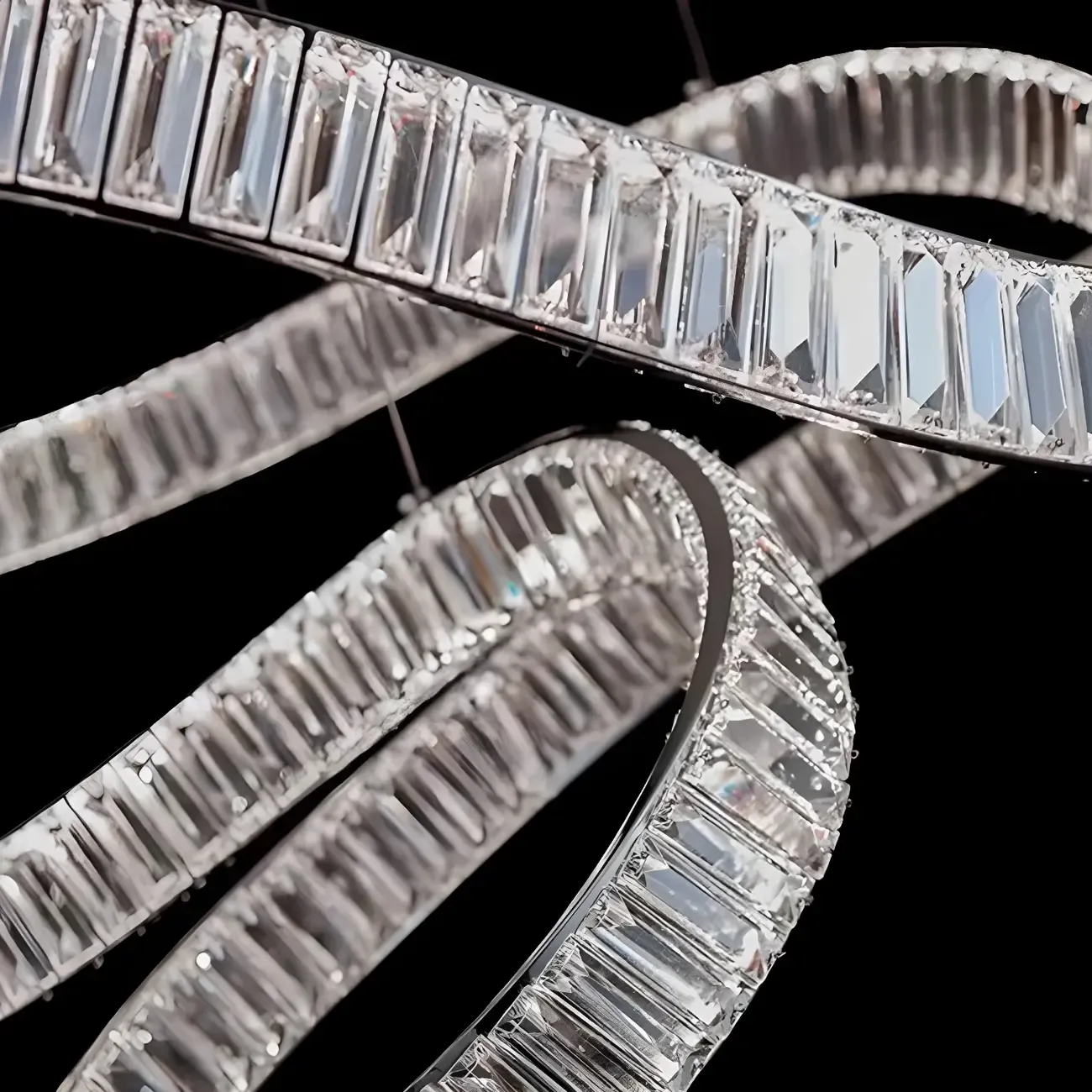 Gold Spiral Crystal Chandeliers Modern Artistic Design Image - 7