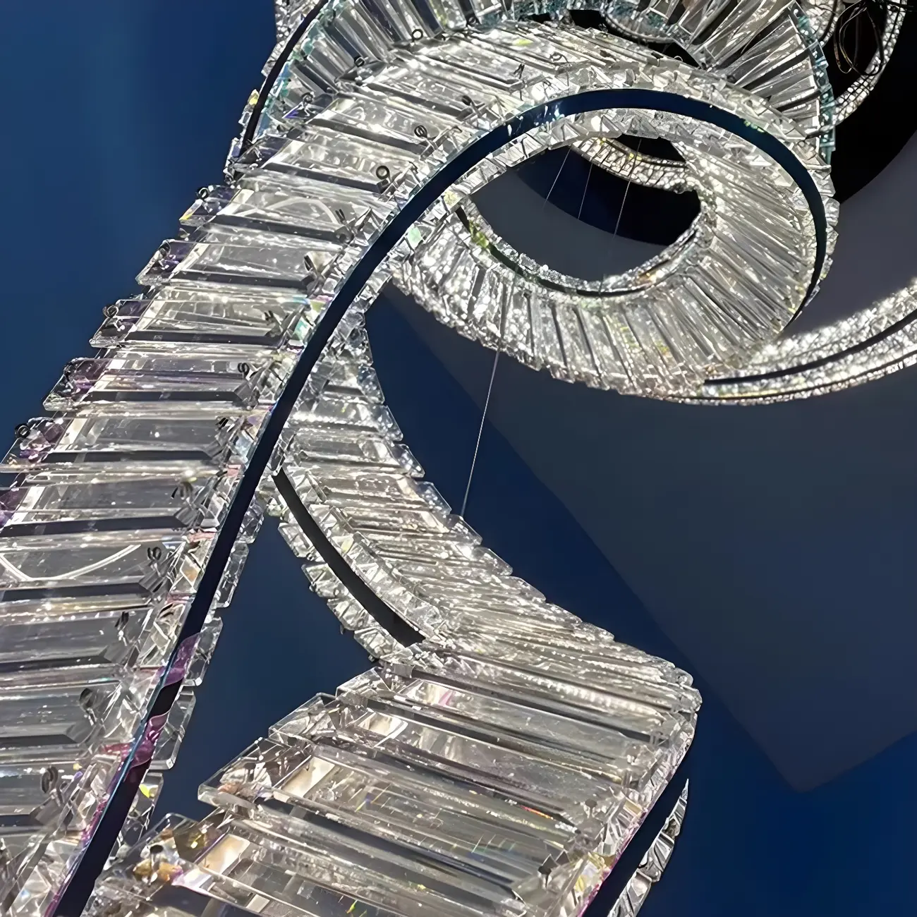 Gold Spiral Crystal Chandeliers Modern Artistic Design Image - 8 | homeyfad