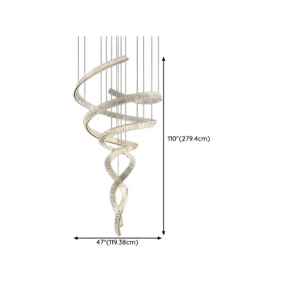 Gold Spiral Crystal Chandeliers Modern Artistic Design Image - 12