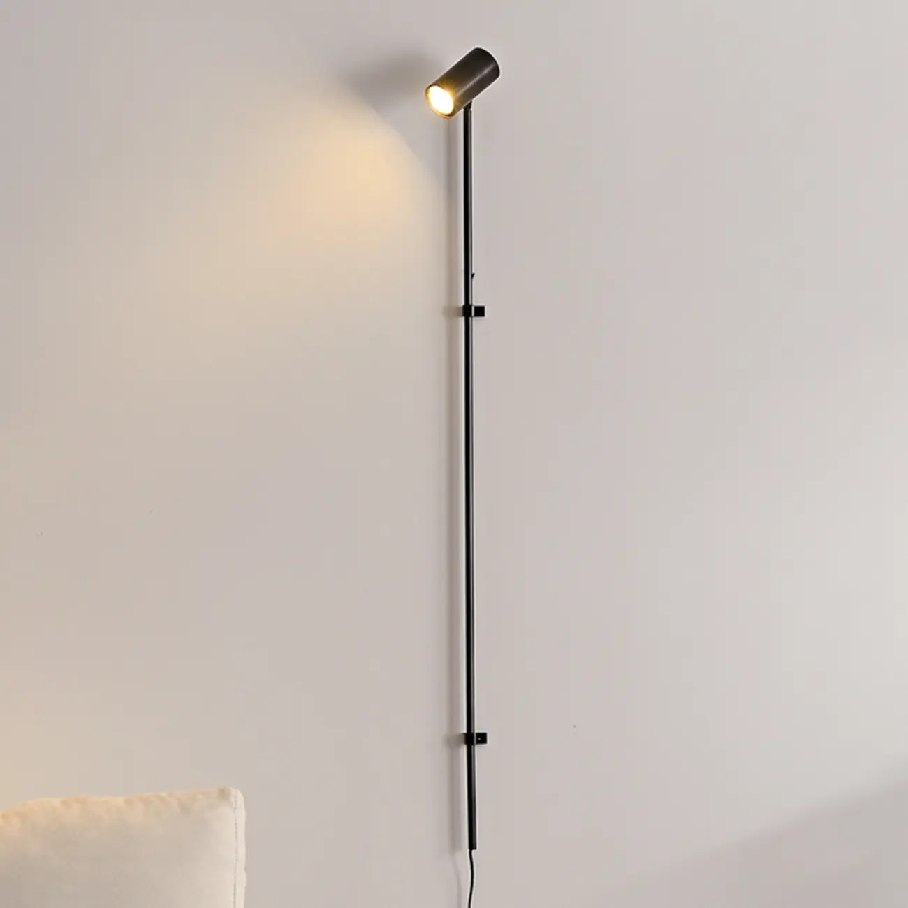 Industrial Black Plug In Wall Sconce with Adjustable Head | homeyfad