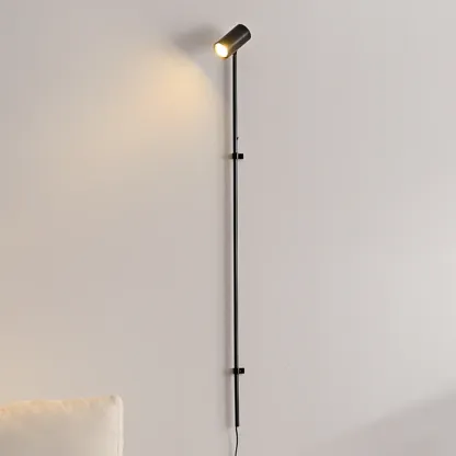Industrial Black Plug In Wall Sconce with Adjustable Head