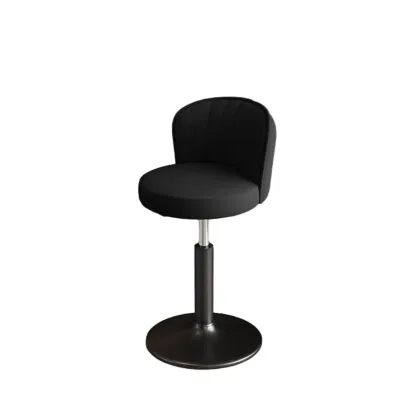 Modern Leather Adjustable Swivel Bar Stools with Back Image - 9