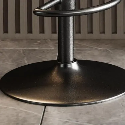 Modern Leather Adjustable Swivel Bar Stools with Back Image - 15
