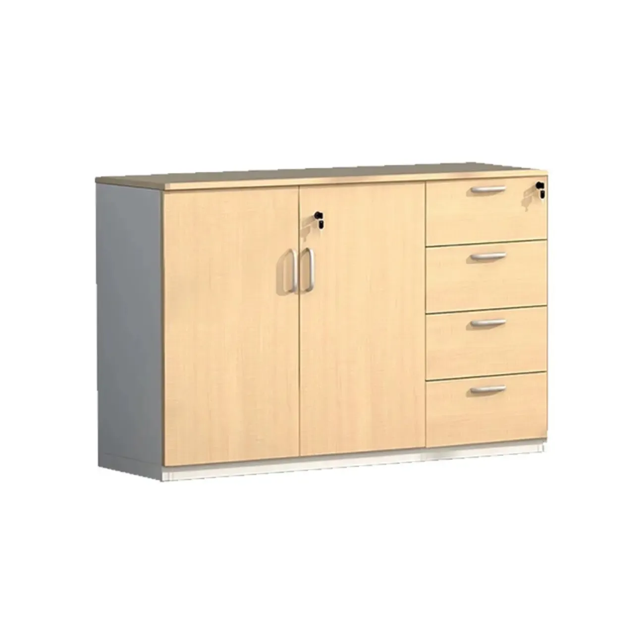 Glam Natural Wooden Large Filing Cabinets with Shelves for Office Image - 4