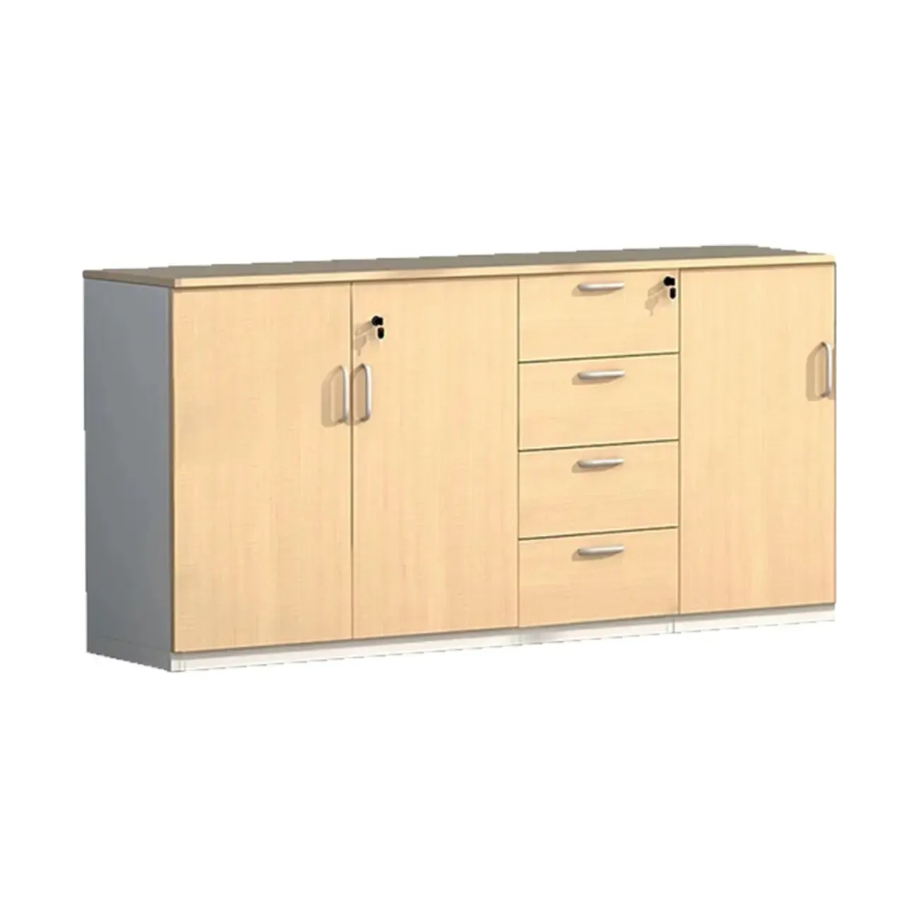 Glam Natural Wooden Large Filing Cabinets with Shelves for Office Image - 5
