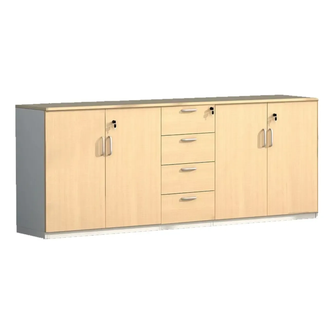 Glam Natural Wooden Large Filing Cabinets with Shelves for Office Image - 6