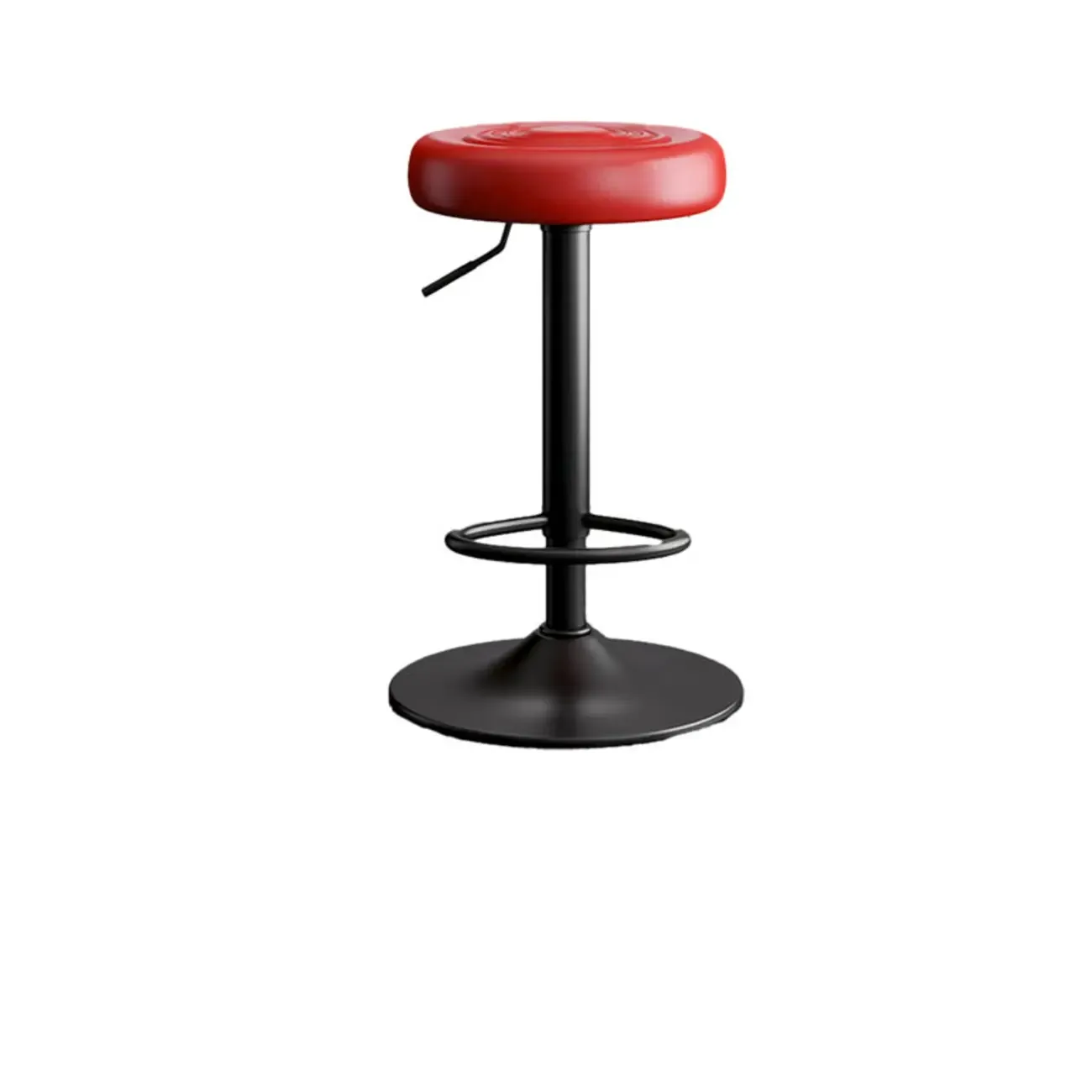 Classic Metal Round Swivel Bar Stool with Cushion for Home Bar Image - 4