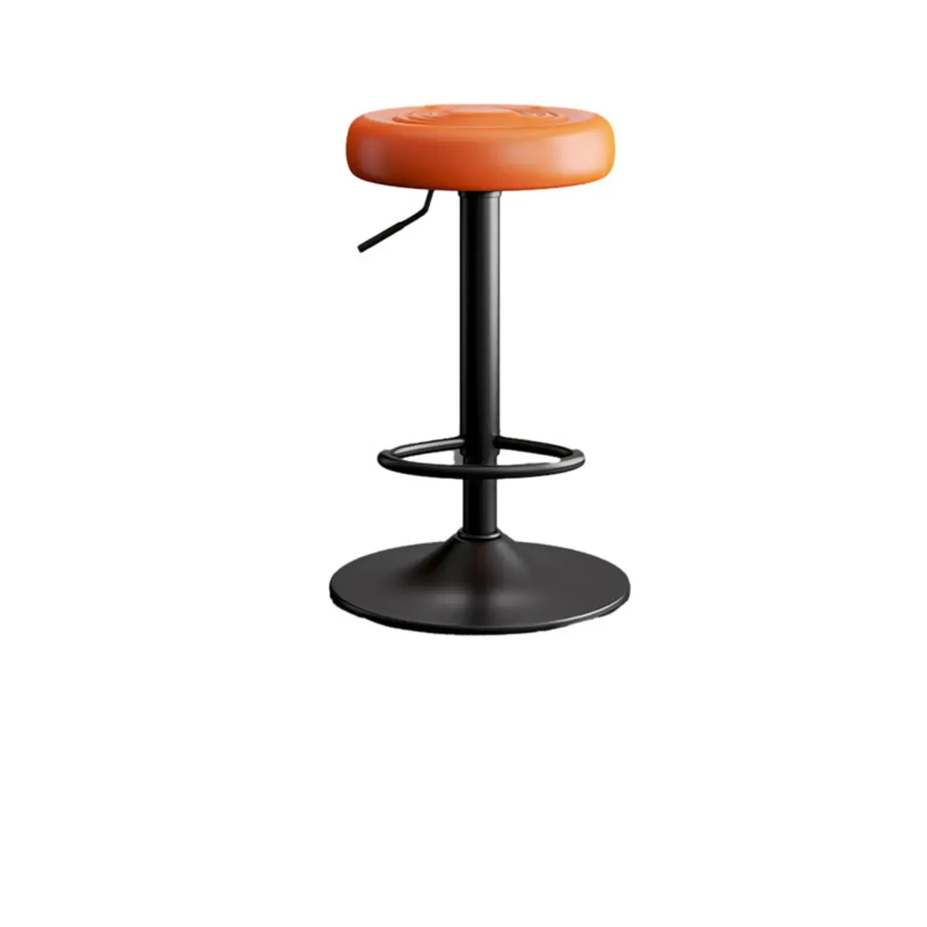Classic Metal Round Swivel Bar Stool with Cushion for Home Bar Image - 6