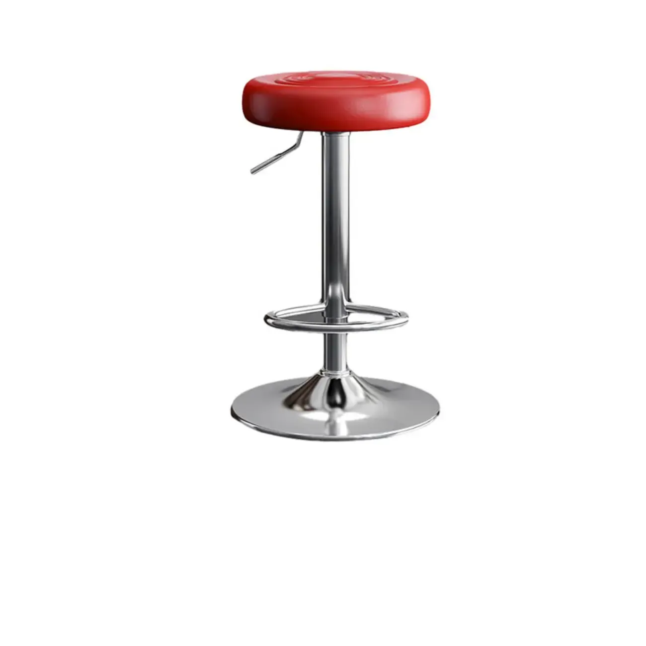 Classic Metal Round Swivel Bar Stool with Cushion for Home Bar Image - 10