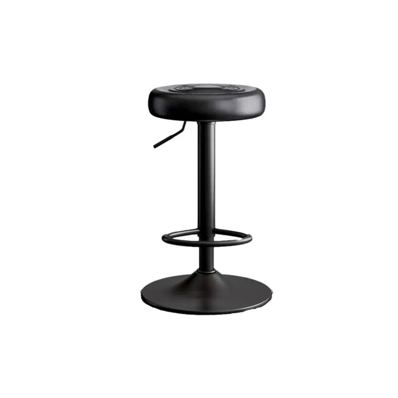 Classic Metal Round Swivel Bar Stool with Cushion for Home Bar Image - 11