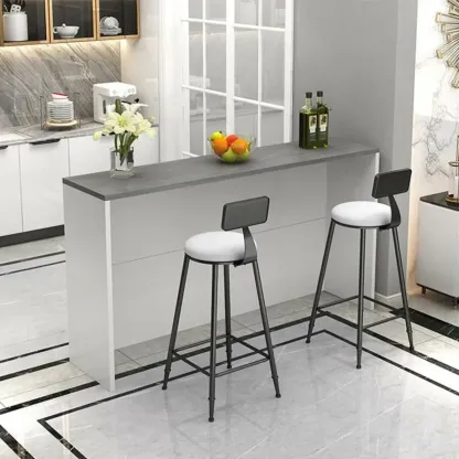 Elegance Stone Top Wood Sofa Bar Table for Living Room Image - 3