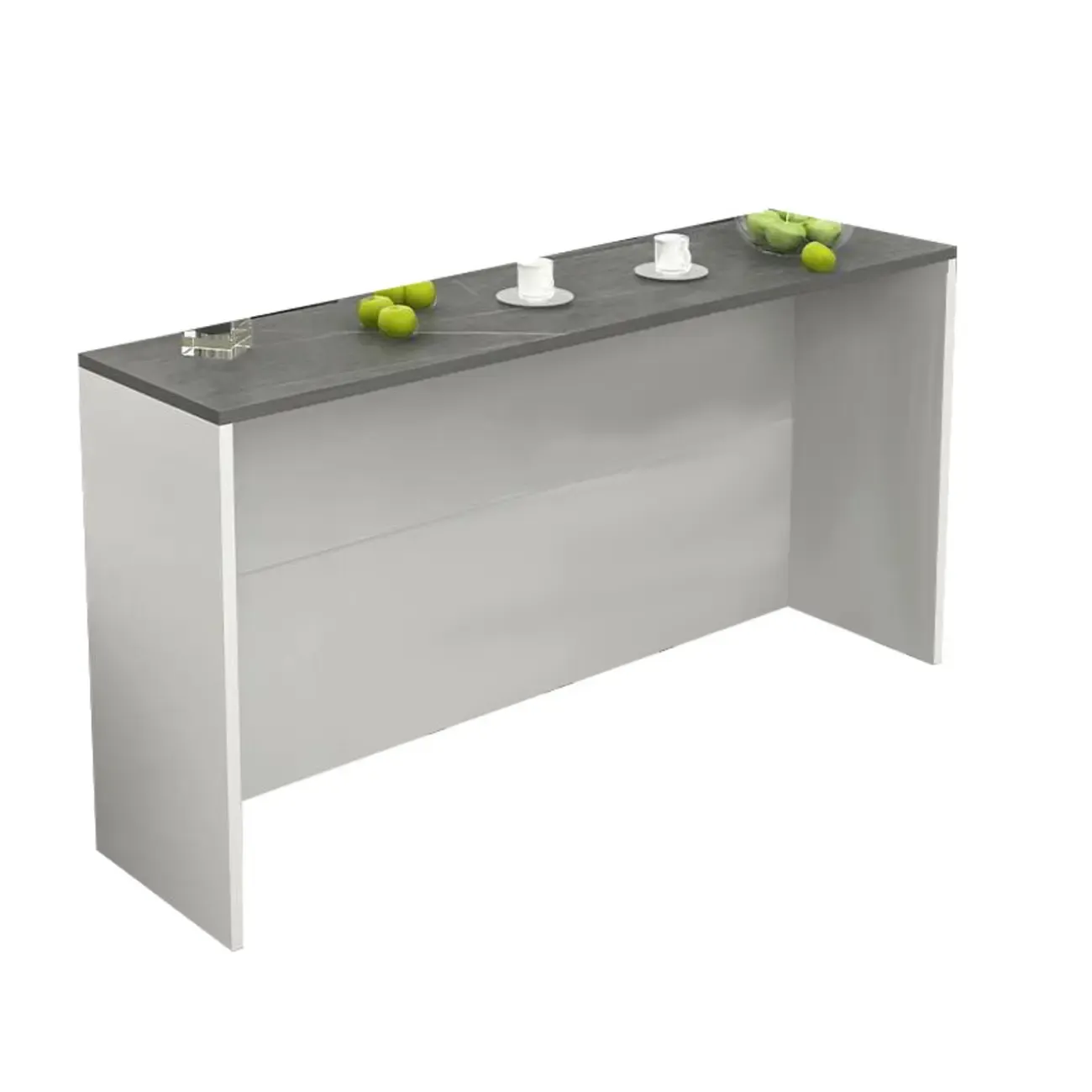 Elegance Stone Top Wood Sofa Bar Table for Living Room Image - 9