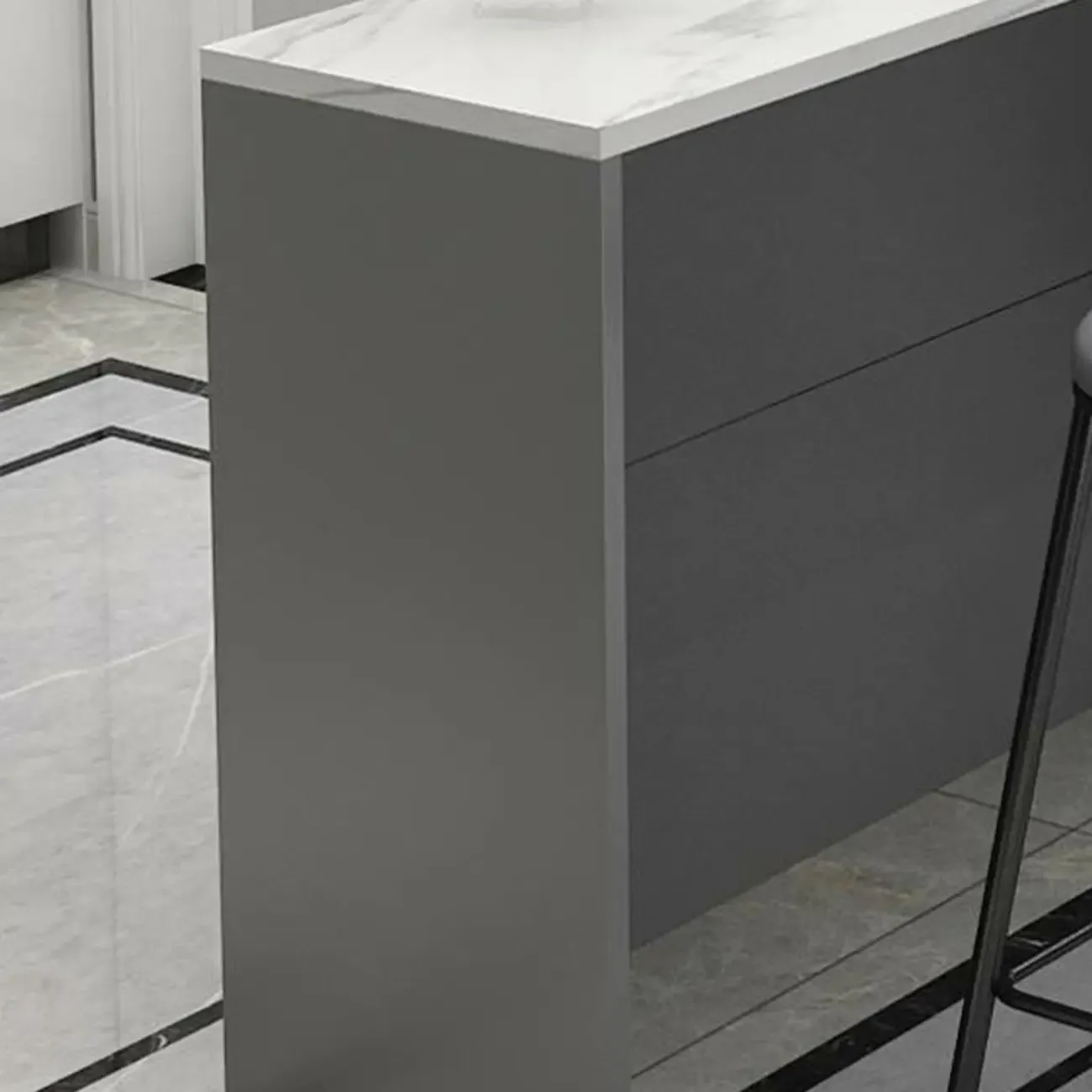 Elegance Stone Top Wood Sofa Bar Table for Living Room Image - 11