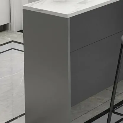 Elegance Stone Top Wood Sofa Bar Table for Living Room Image - 11