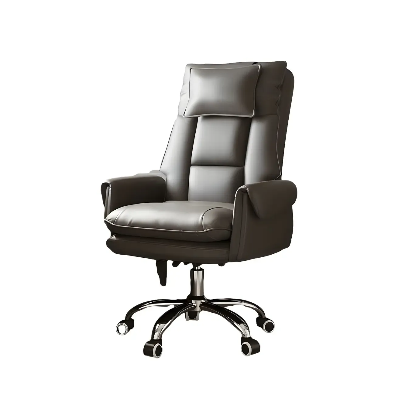 Modern High Back Ergonomic Leather Swivel Executive Office Chair Image - 16