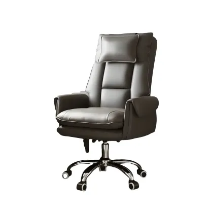 Modern High Back Ergonomic Leather Swivel Executive Office Chair Image - 16