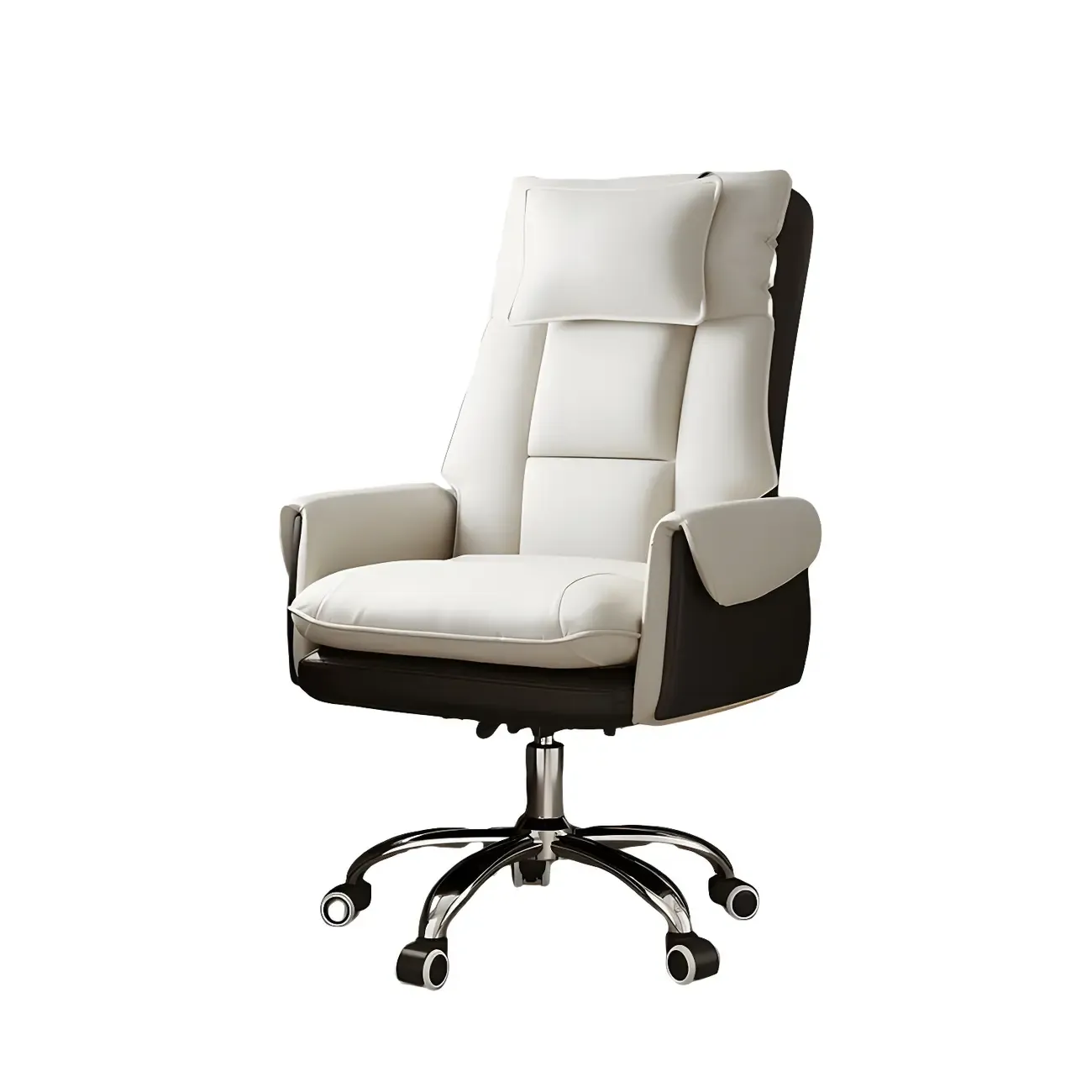 Modern High Back Ergonomic Leather Swivel Executive Office Chair Image - 15