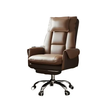 Modern High Back Ergonomic Leather Swivel Executive Office Chair Image - 10