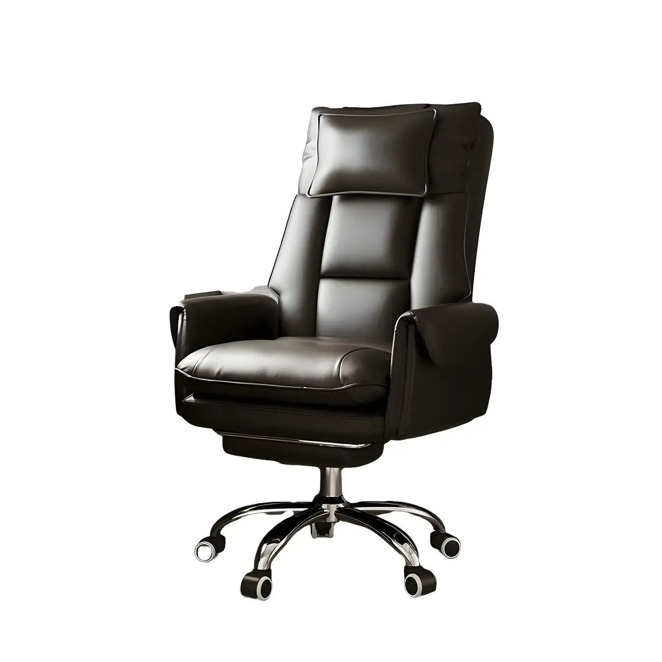 Modern High Back Ergonomic Leather Swivel Executive Office Chair Image - 8