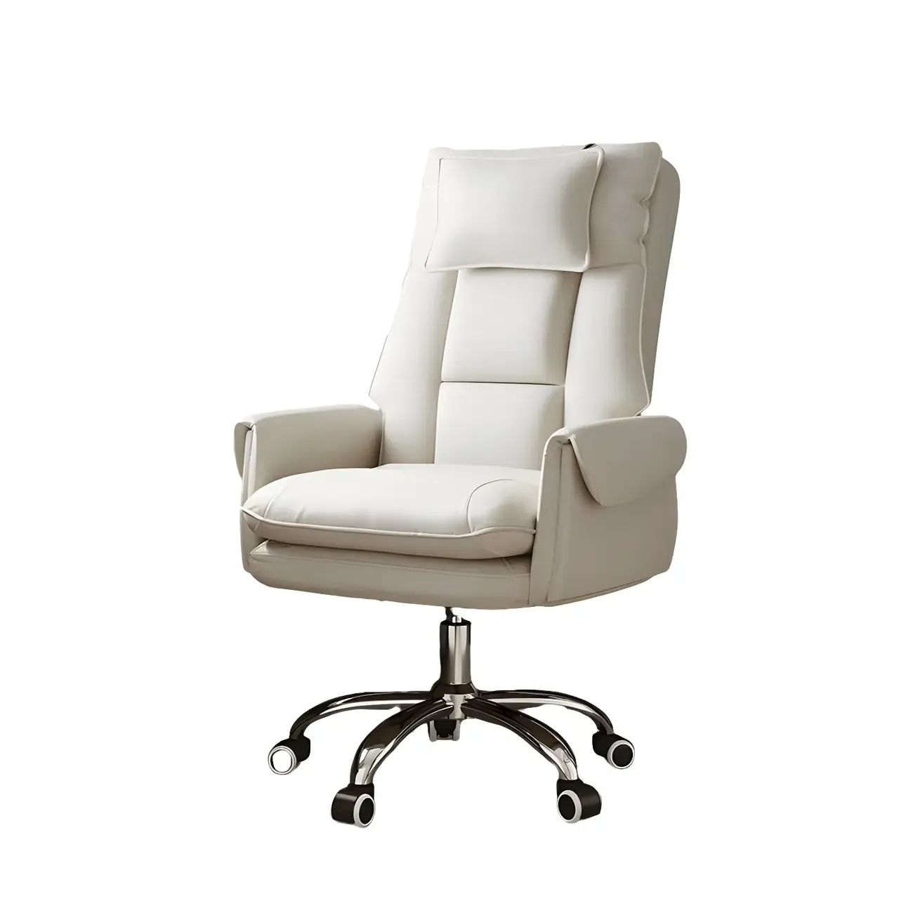 Modern High Back Ergonomic Leather Swivel Executive Office Chair Image - 19