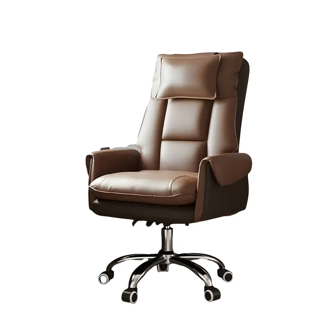 Modern High Back Ergonomic Leather Swivel Executive Office Chair Image - 11
