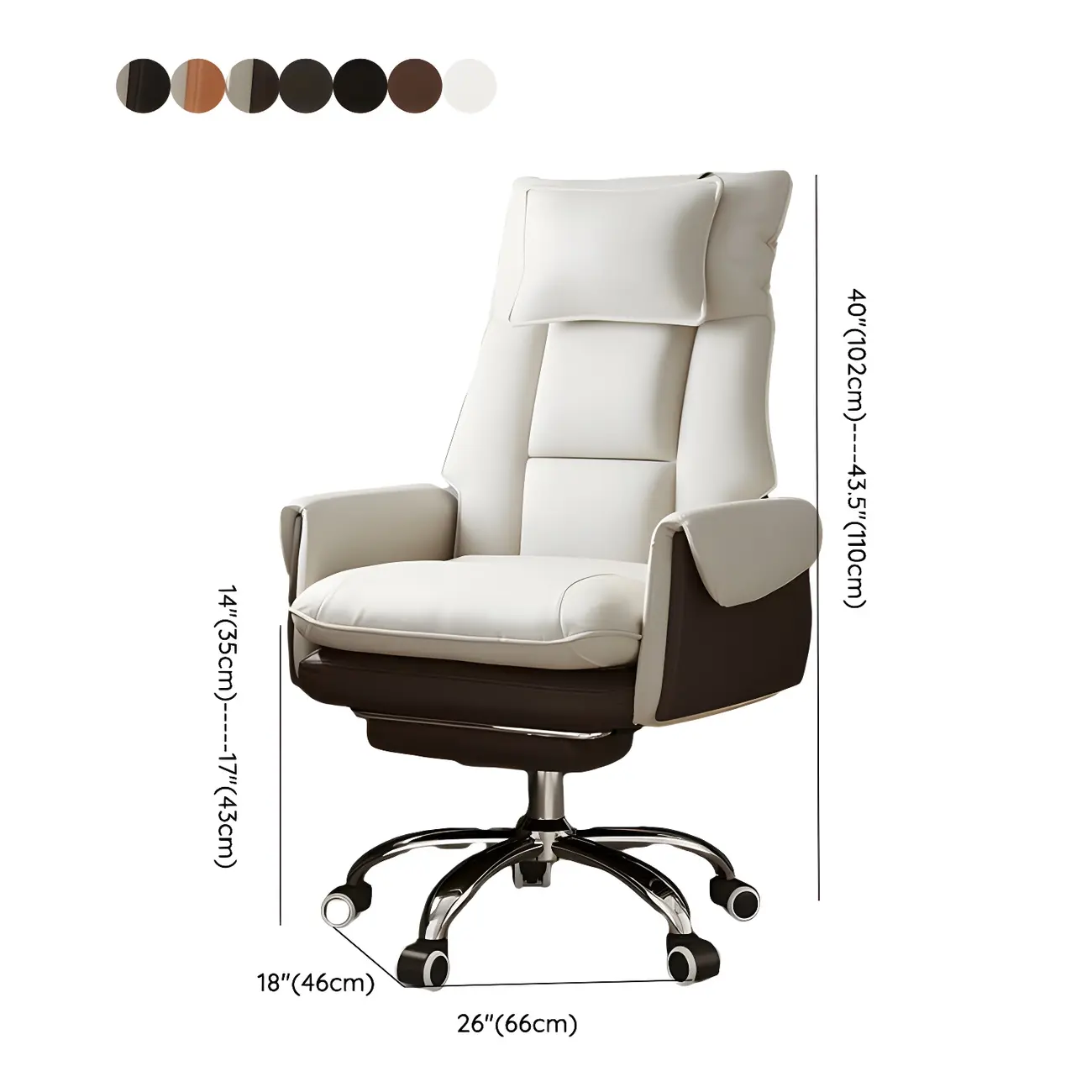 Modern High Back Ergonomic Leather Swivel Executive Office Chair #size | homeyfad