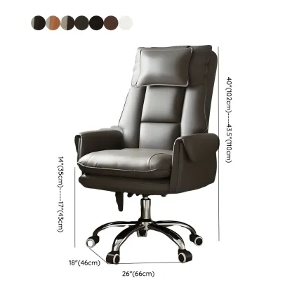 Modern High Back Ergonomic Leather Swivel Executive Office Chair Image - 13