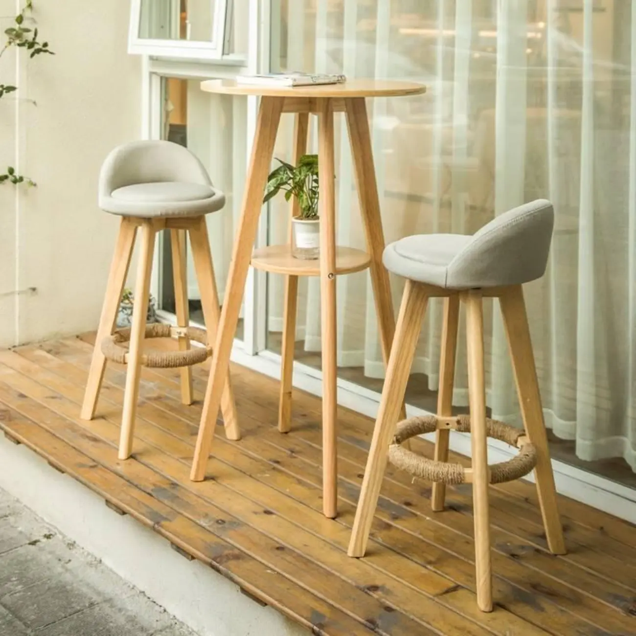 Modern Rubberwood Bar Table Non Adjustable Ideal for Home Image - 1 | homeyfad