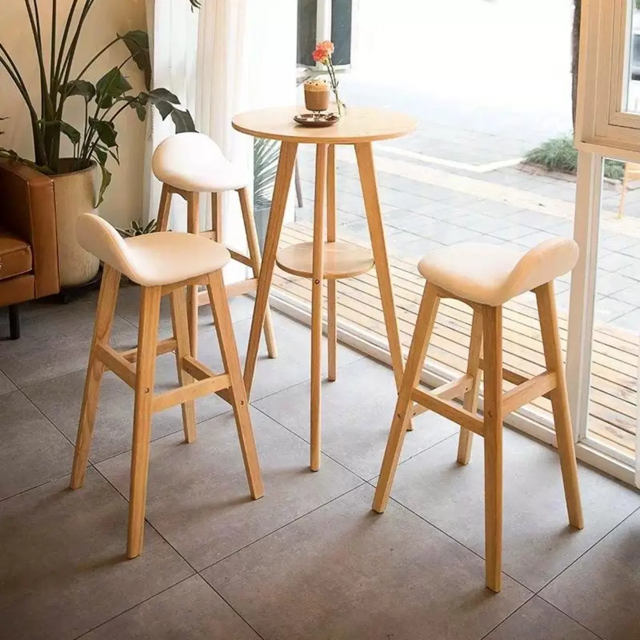 Modern Rubberwood Bar Table Non Adjustable Ideal for Home Image - 4 | homeyfad