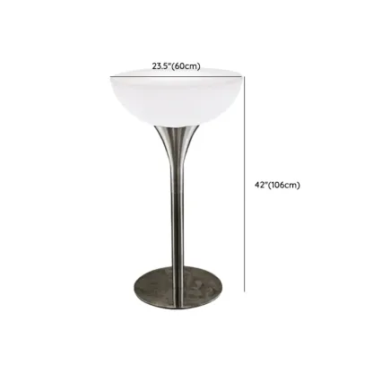Modern Lighting White Acrylic Silver Metal Bar Tables Image - 16