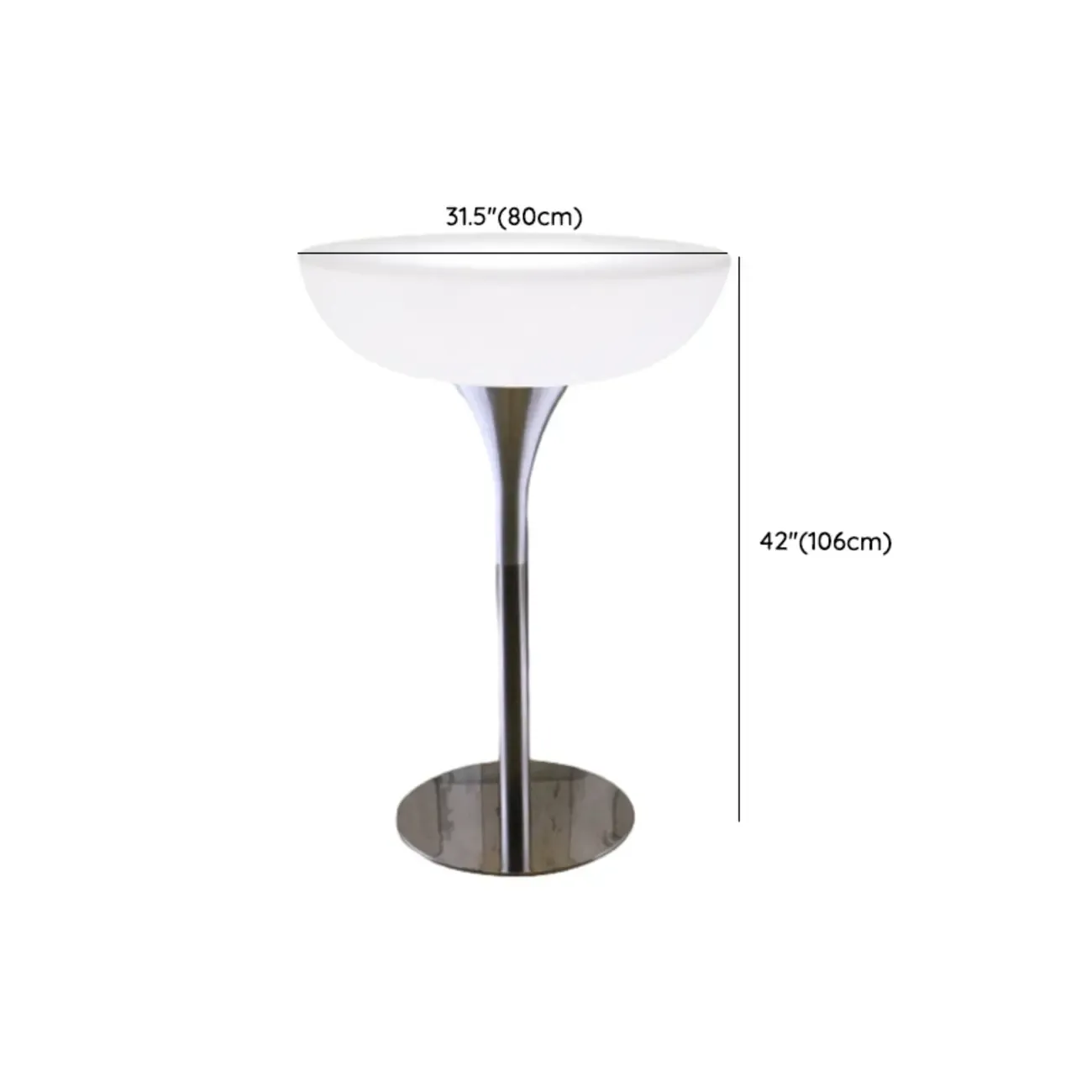 Modern Lighting White Acrylic Silver Metal Bar Tables Image - 17