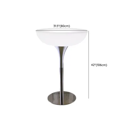 Modern Lighting White Acrylic Silver Metal Bar Tables Image - 17